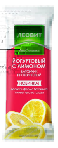 Батончик протеиновый йогуртовый с лимоном "леовит" 40г