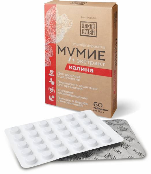 Изображение товара Мумие + Экстракт калина Дикий Алтай Фарм-Продукт 60 таблеток Мумие + Экстракт калина Дикий Алтай Фарм-Продукт 60 таблеток фотография