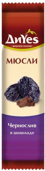 Батончики мюсли ДиYes с черносливом в шоколаде, 25 г фотография