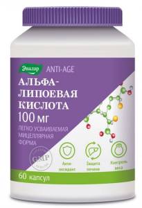 Альфа-липоевая кислота 100мг №60капс Эвалар