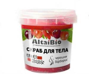 AltaiBio скраб для тела черешня и барбарис 230г