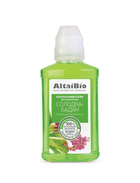 Изображение товара Ополаскиватель altaibio для полости рта профилактика кариеса солодка-бадан 200мл Ополаскиватель altaibio для полости рта профилактика кариеса солодка-бадан 200мл фотография